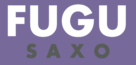 Nom de la gamme FUGU-Saxo sur fond jaune, couleur de la gamme